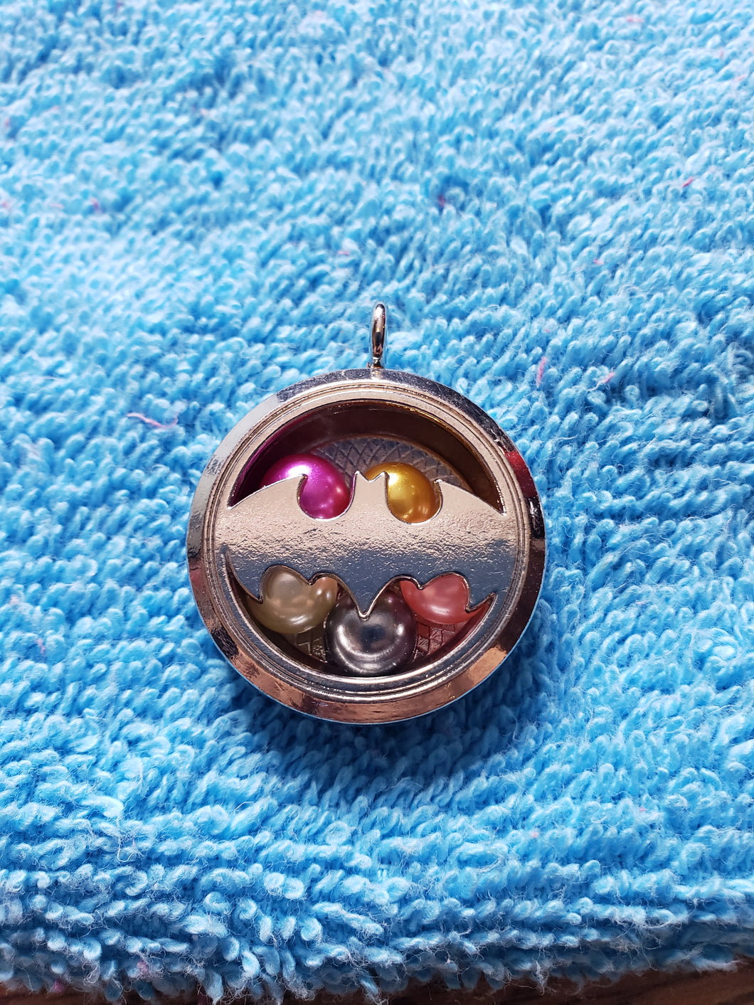 Winged Bat Symbol Floating Charm