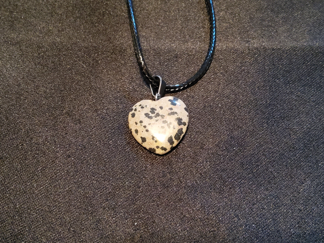 Dalmation Stone Heart Necklace